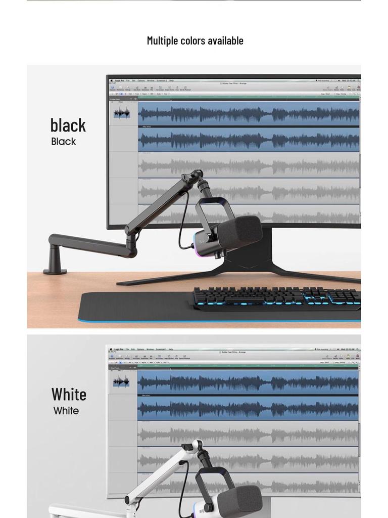 FIFINE Professional Microphone Stand with Shockproof Boom for Desktop Recording
