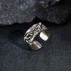 The Hand Of God Vintage Metal Ring Unique Retro Gray Color Adjustable Open Rings Artistic Trendy Religious Jewelry Gift for Men