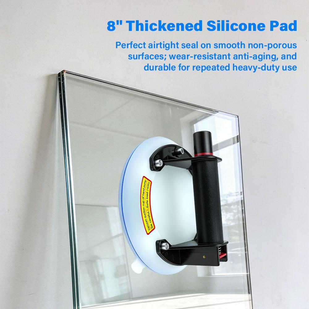 8 Inch Silicone Vacuum Suction Cup 240lb Loading Capacity Hand Lifter 21cm Cup For Glass Ceramic Tile Granite Floor Lifting Tool