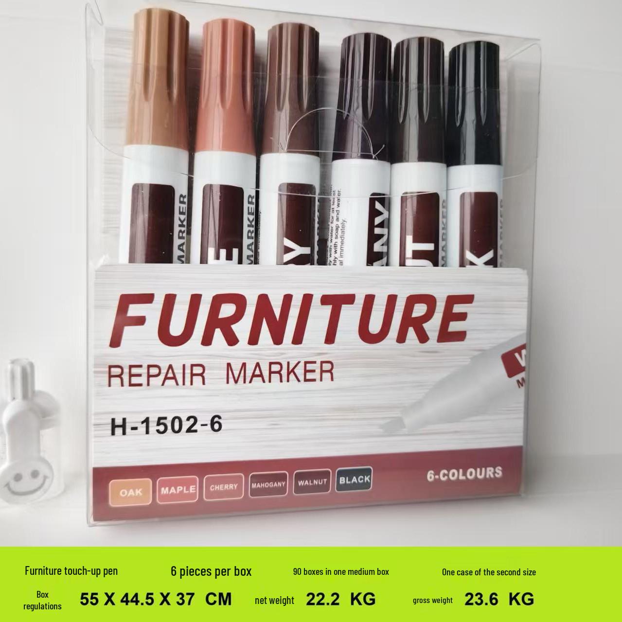 Rosewood Furniture Touch-up Paint Pen Set - Water-based Wood Grain Repair Marker and Filler.