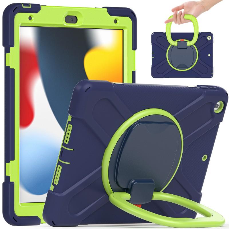 IPad Air 5 10.2 Inch Protective Case With Rotating Kickstand Shoulder Strap Shockproof SiliconePC Shell Daily Use Travel