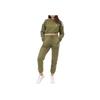 Adidas Logo Pattern Loose Fit Round Neck Long Sleeve Sweatshirt Women Sweatshirt Dark-Olive-Green HC2921