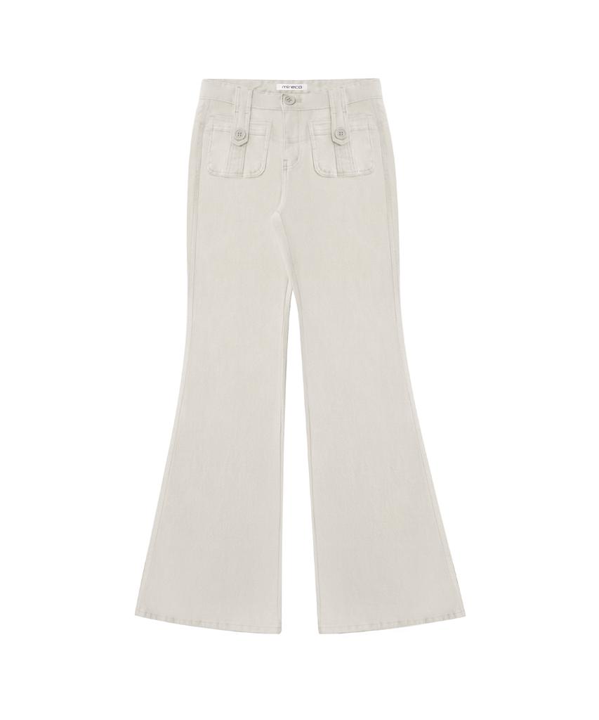 Mileko Button Pocket Bootcut Pt Sand Raw