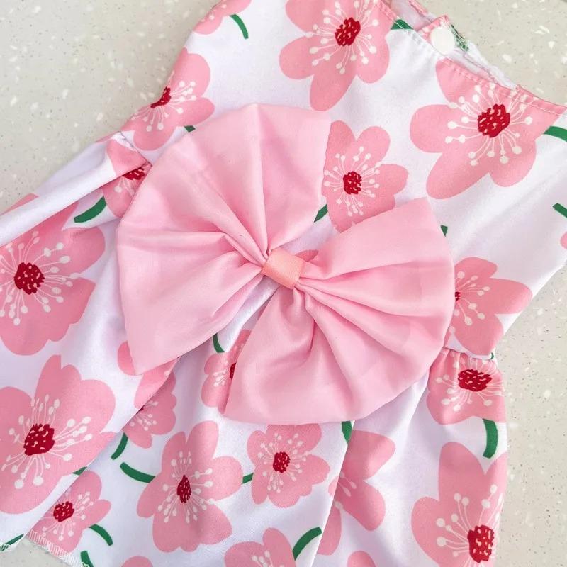 Dog Princess Dress Kitten Pet Skirt Spring Summer Cute Dog Dress Bow Lace Clothes for Small Medium Puppy Poodle Chihuahua