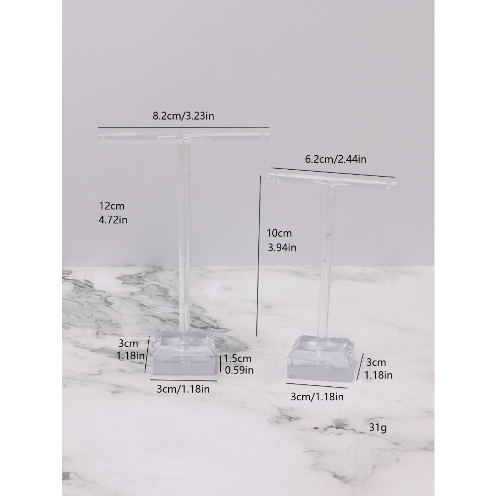 

2 шт. Стійка для демонстрації ювелірних виробів Т-подібна підставка для демонстрації шармів Універсальна Професійна Вітрина Бутік Набір Полиця для сережок білий