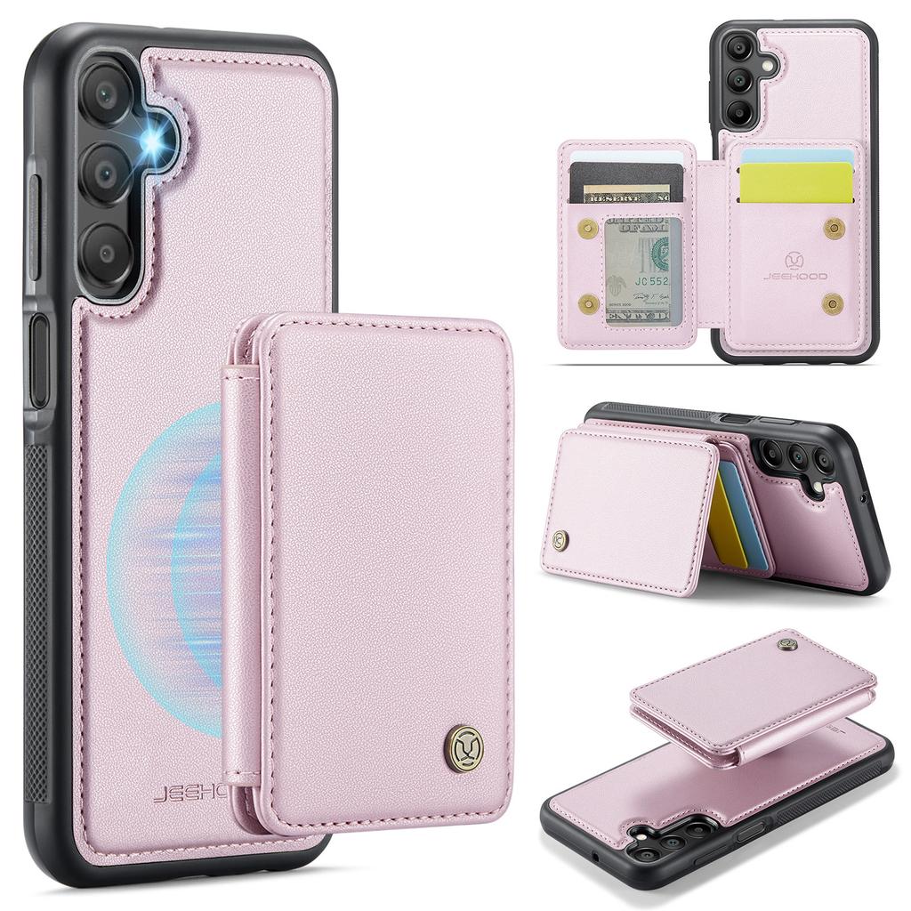 JEEHOOD J05 For Samsung Galaxy A15 4G/5G Case Leather Mobile Cover with Detachable Magnetic Card Bag