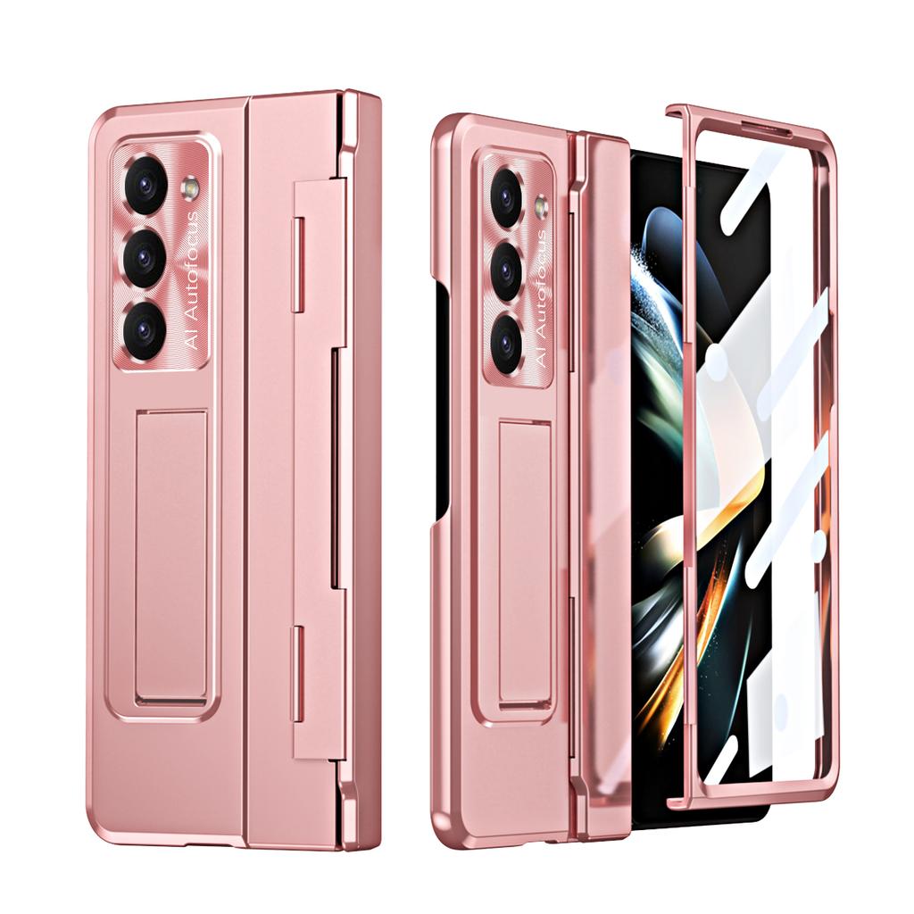 Slim Plastic Case for Samsung Galaxy Z Fold 6 5 4 3 Stand Hinge Protective Film Cover Full Coverage Holder Shockproof