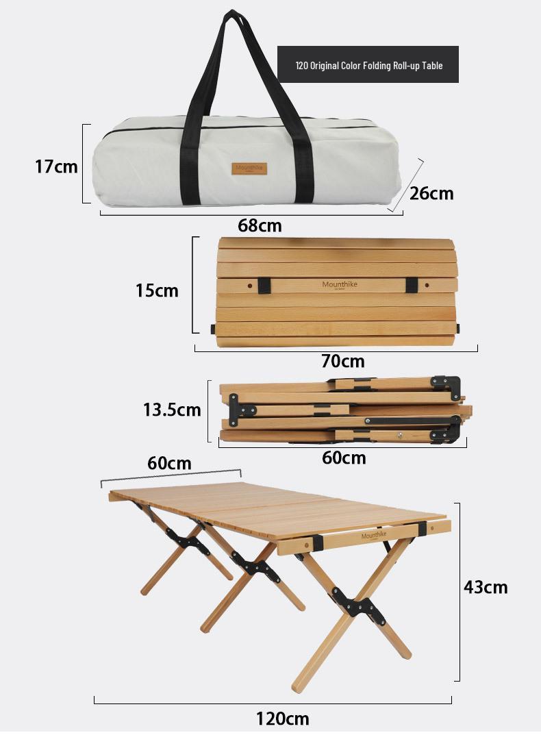 Beech Wood Egg Roll Outdoor Folding Table | Camping & Night Market Stall Table