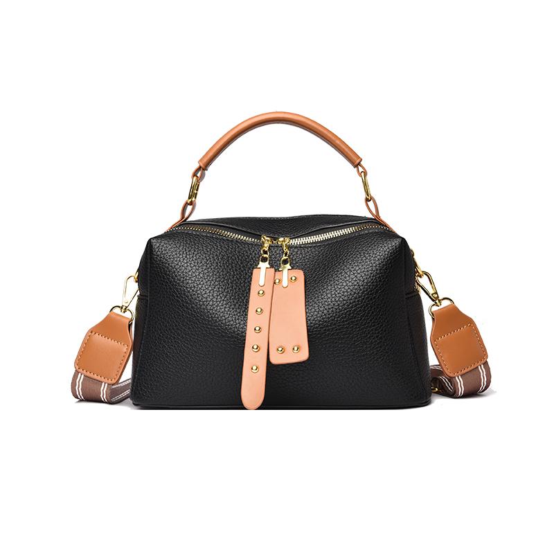 

Women Soft Leather Top-Handle Bags Luxury Designer Handbags Ladies Large Shoulder Crossbody Bag Casual Tote Commuting Sac A Main 26cm 11cm 16cm чёрный