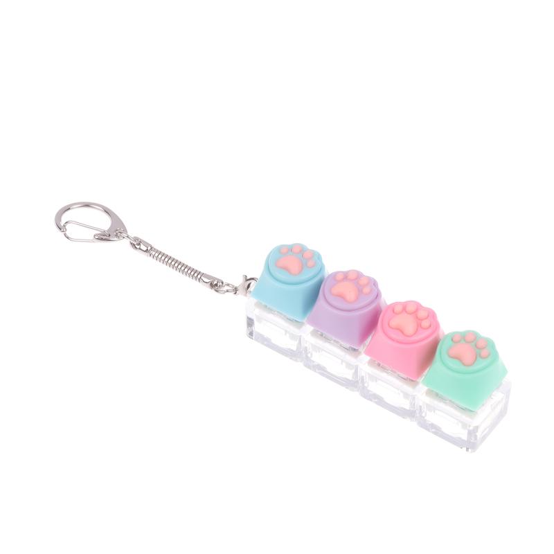 Silicone Cat Paw Keychain Stress Relief Toy For Keyboard Lovers Portable Keyring Gifts
