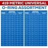 419/225PCS Rubber O-Ring Assortment Kit Buna-N Gasket Sealing Replacement O-Rings 32 Metric Sizes for Plumbing Faucet Repair