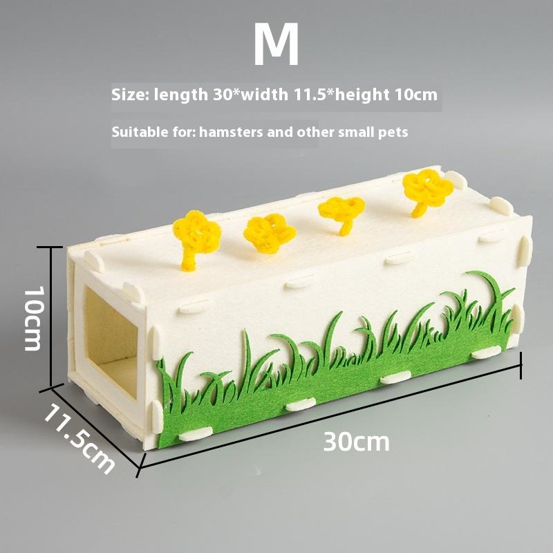 Removable Felt Flower Tunnel Hide Nest Hamster Passage Sugar Glider Hamster Golden Bear Pet Toy Indoor Small Pets Supplies