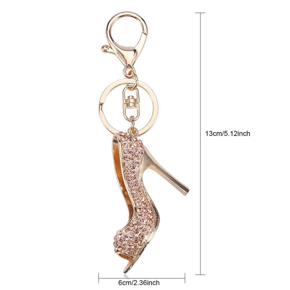 Key Chain Holder   Keychain   Alloy Rhinestone High Heel Key  Pink