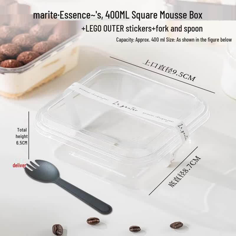 Disposable Transparent Cake Box for Tiramisu & Mousse