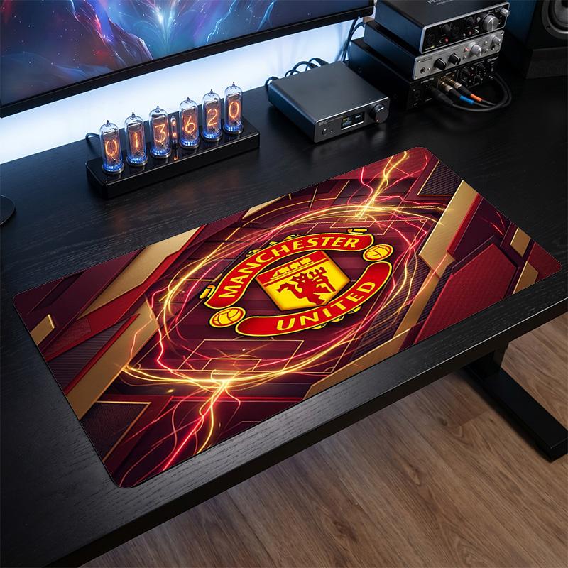 Manchester United Aufdruck Großes Mauspade, Rutschfeste Weiche Gummi Gaming Schreibtischmatte für Büro Laptop Computer Dekor