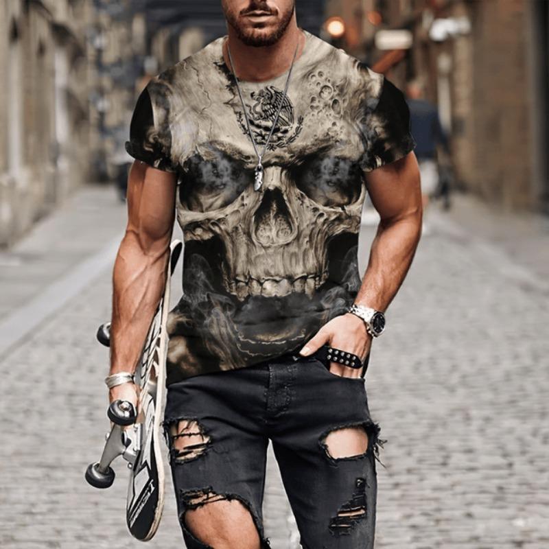 Mexico Skull Graphic Mens T-Shirts For Men 3D Printed Summer Tops Short Sleeve O-nack Fashion Casual Oversized Tee Shirts Unisex
