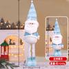 Christmas Retractable Doll Ornaments Christmas Blue Standing Position Retractable Doll Ornament Old Man Snowman Long Legs Doll