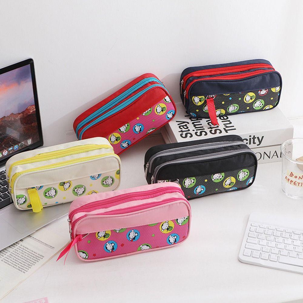 Tragbare Stifttasche Doppellagiges Mäppchen Trendige Stiftebox für Schüler