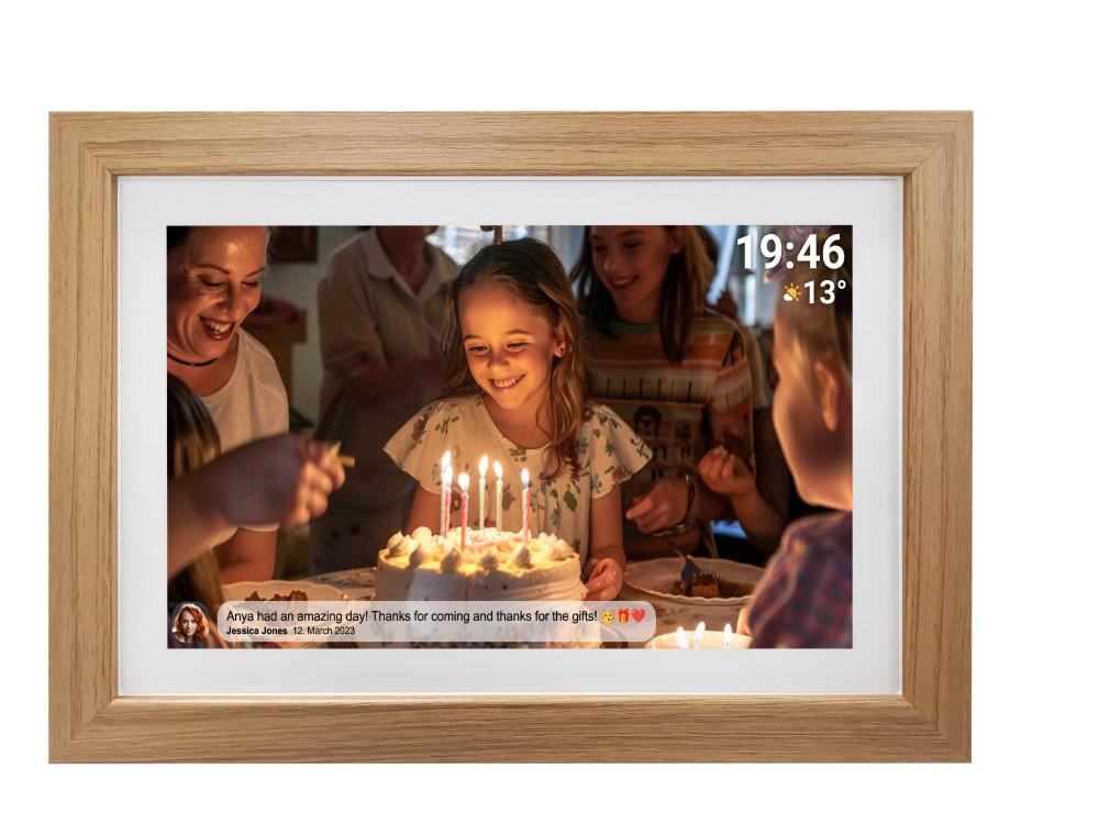 Digital Photo Frame FULL HD FRAMEO Wi-Fi IPS Touchscreen 15.6”" 16GB Denver PFF-1543LW Light Wood, Denver
