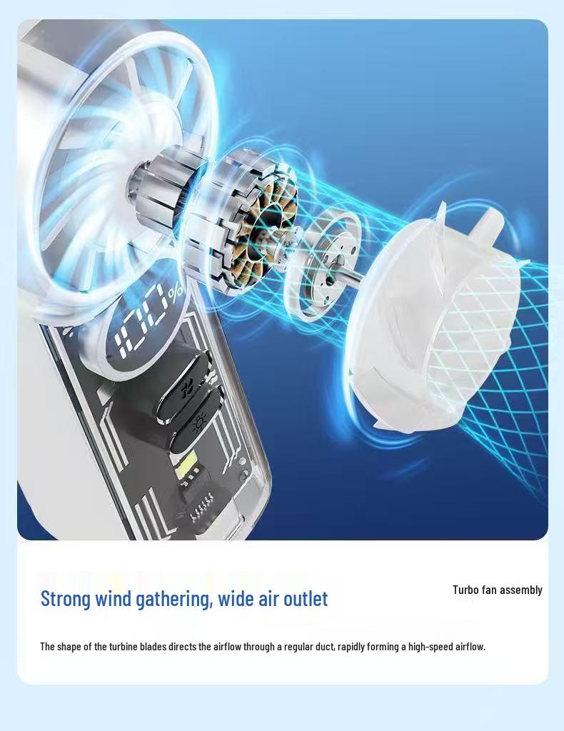 Portable K824 High-Speed Cooling Turbine Fan with Ice Pack