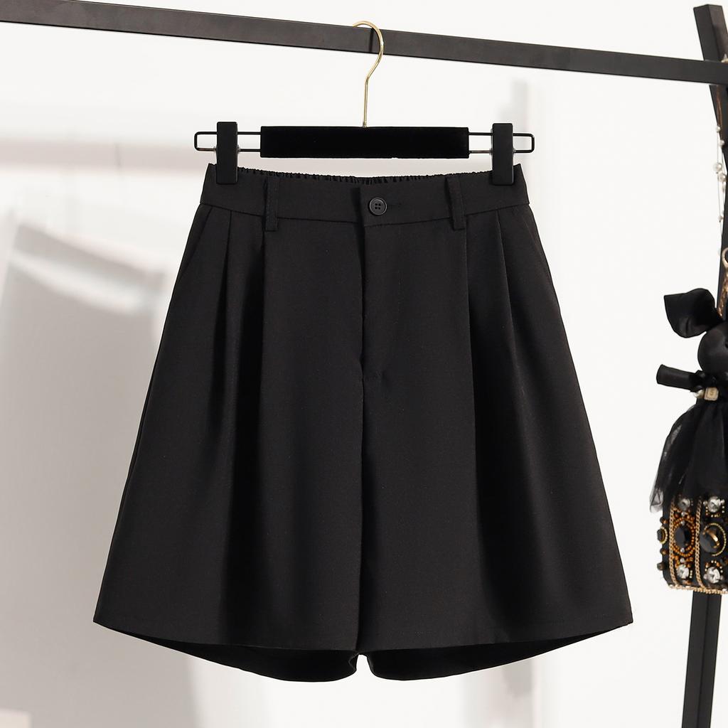 DIMANAF 2025 Plus Size Shorts Women Solid Loose High Waist Casual Short Pants Basic Summer New Wide Leg Pants