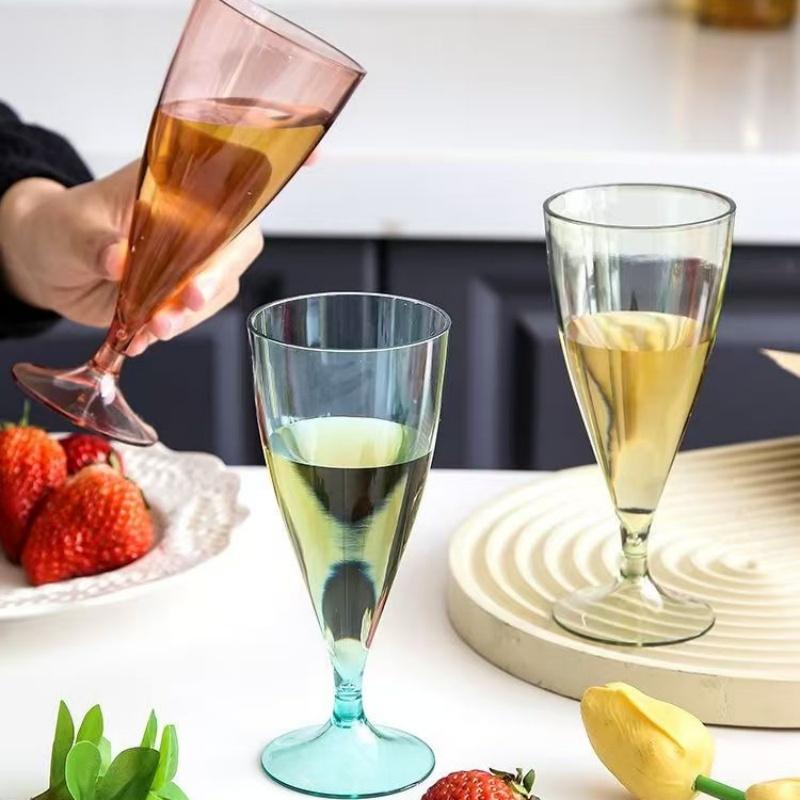 Set di Calici da Vino in Plastica con Bottiglia Contenitore Flûte da Champagne Portatili per Picnic Campeggio Mimosa Bar