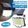 LED Solar Motion Lights Outdoor 200LED 3Modes Solar Security Light Flood Light with Remote Control Garden Yard Shed Garage