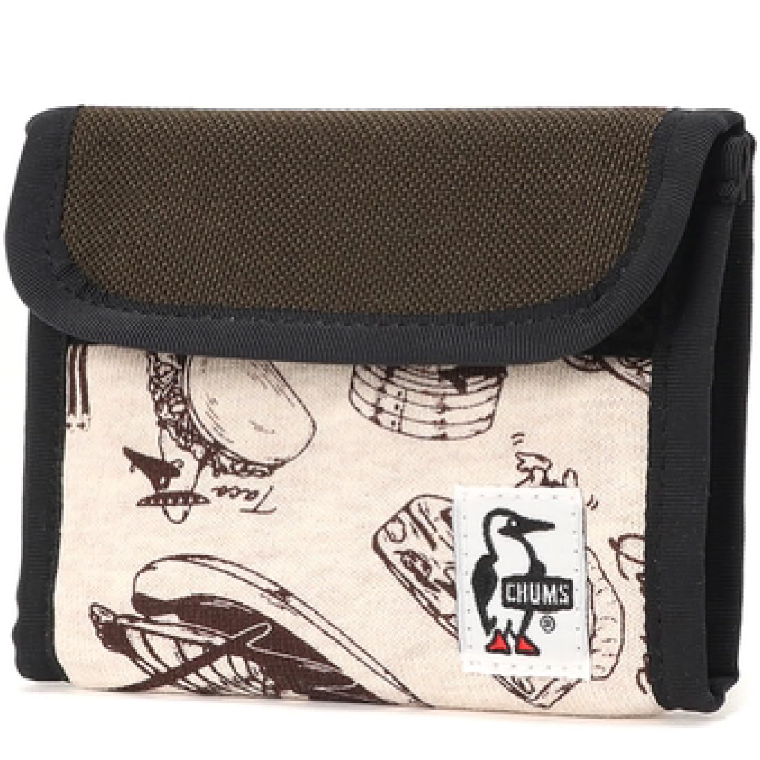 

CHUMS Trifold Wallet Sweat Nylon Compact Wallet Food Journey CH60-3612
