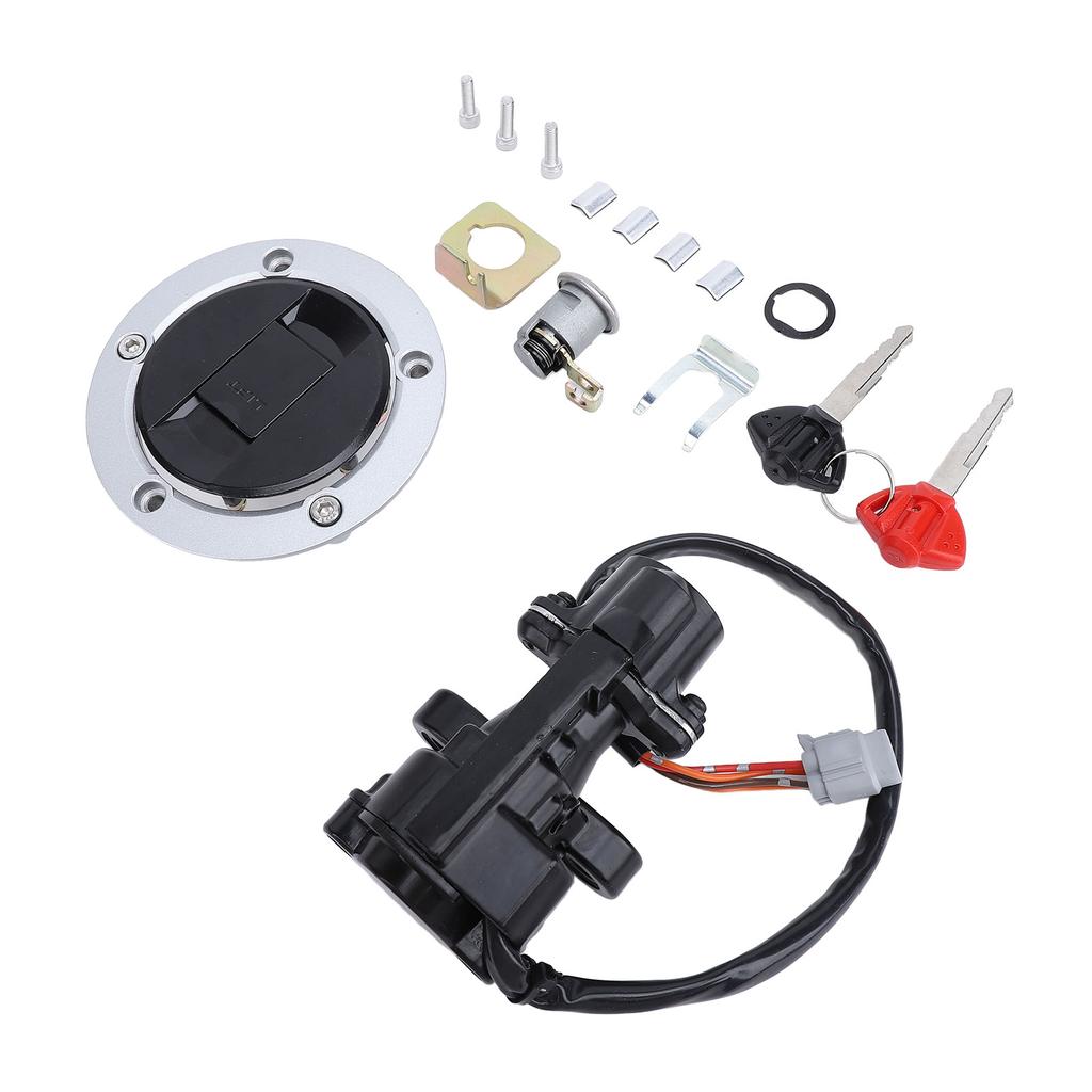Ignition Switch Fuel Gas Cap Seat Lock Set Metal ABS Replacement for Suzuki GSXR600 GSXR750