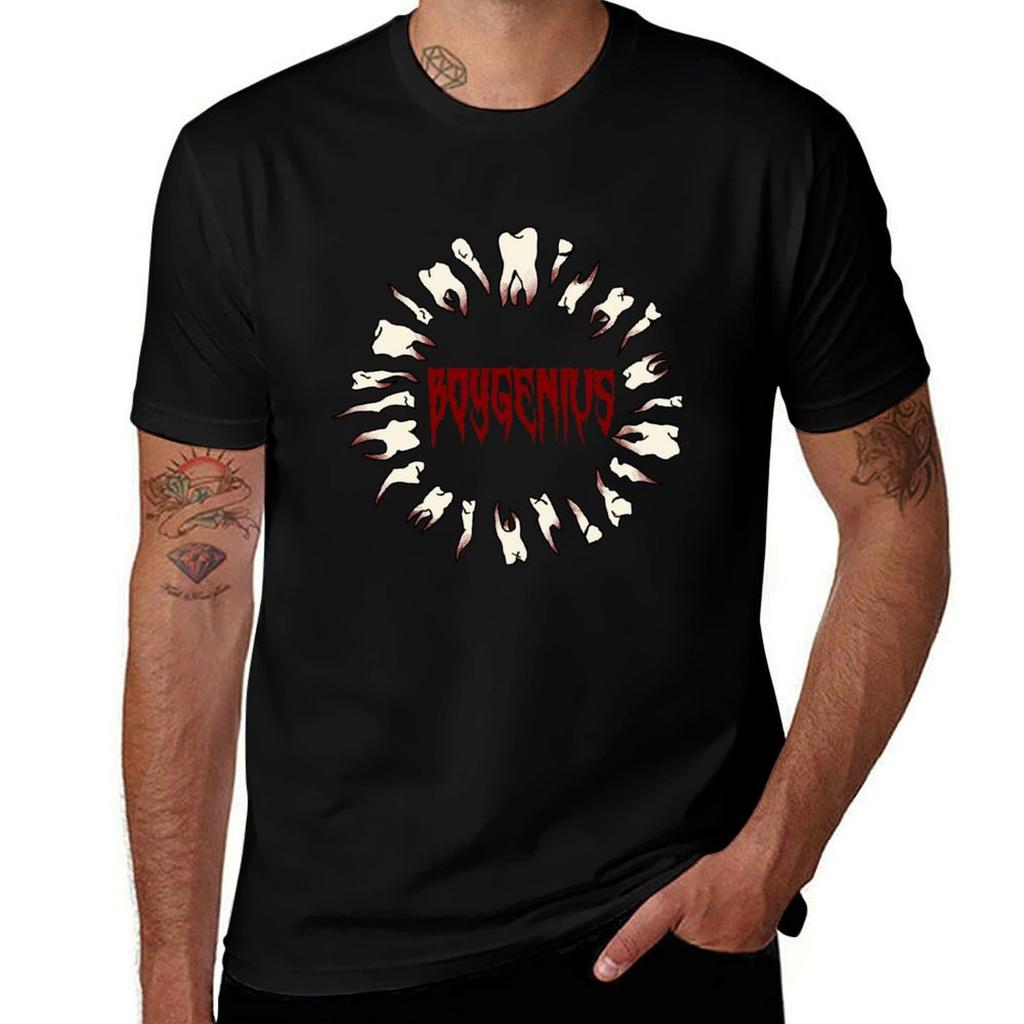 Boygenius Tooth Frame In Red Tshirt Casual Basic Street Style Tshirt