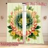 Set Of 2 Flat Printing Curtains Without Rod Floral Motif Design New Yearfestival Creative Durable Polyester Curtain