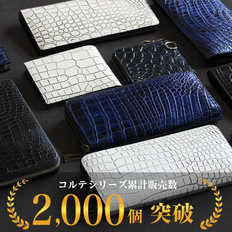 Crocodile Made in Round Long Genuine Genuine Luxury Good Money Times Feng Large Round Blue [Tokyo Crocodile] Wallet, Men's, Women's, Japan, Wallet,