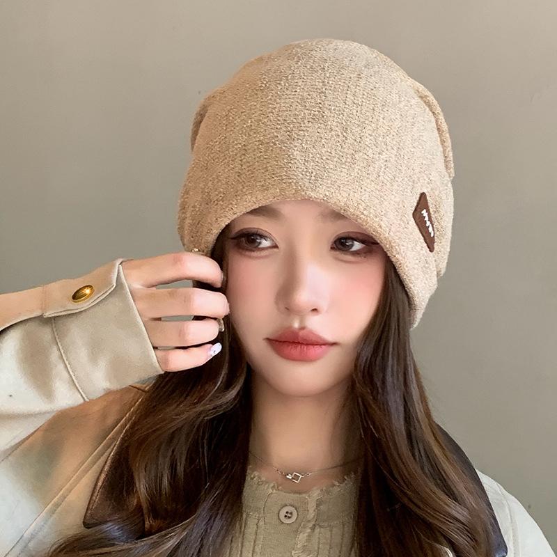 Fashion Thickened Winter Hat Keep Warm Women Girl Ear Protection Christmas Gift Pullover Hat Big Head Circumference Hat