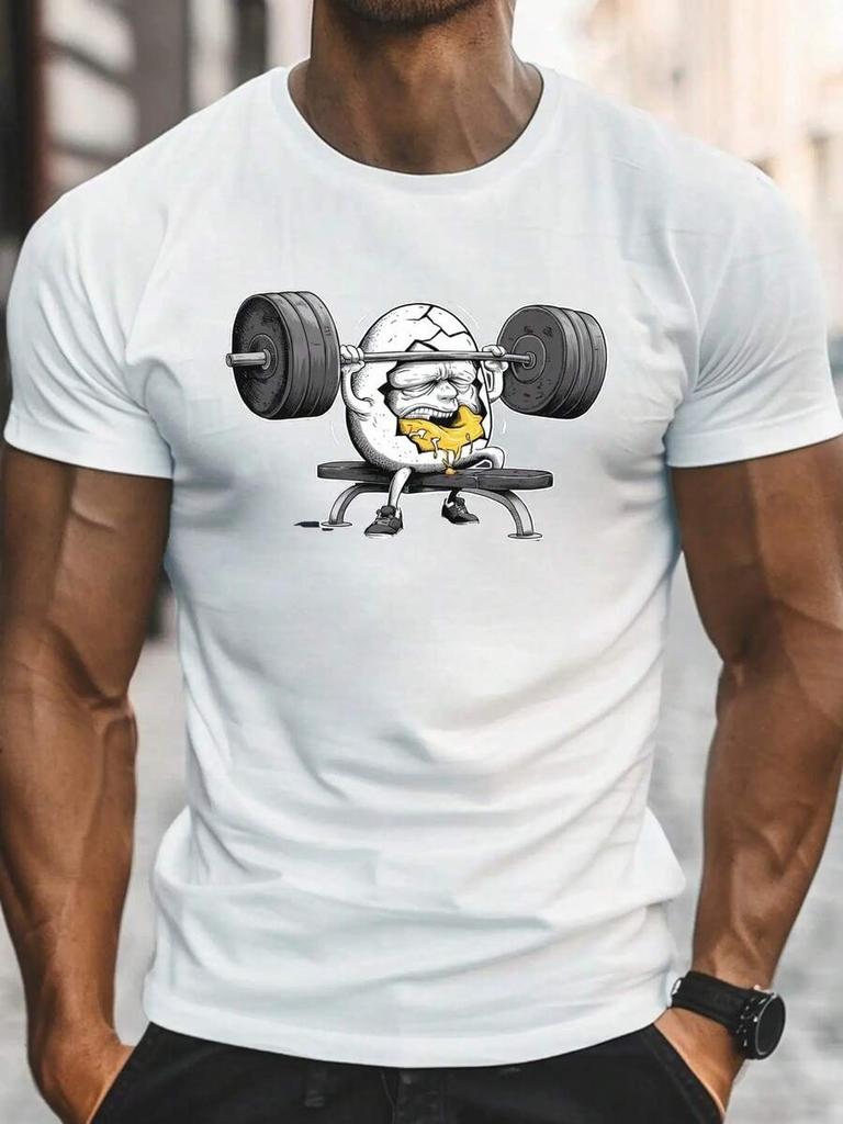 Unisex's All-Cotton Breathable Casual T-Shirt - Fun "Cracked Egg" Pattern