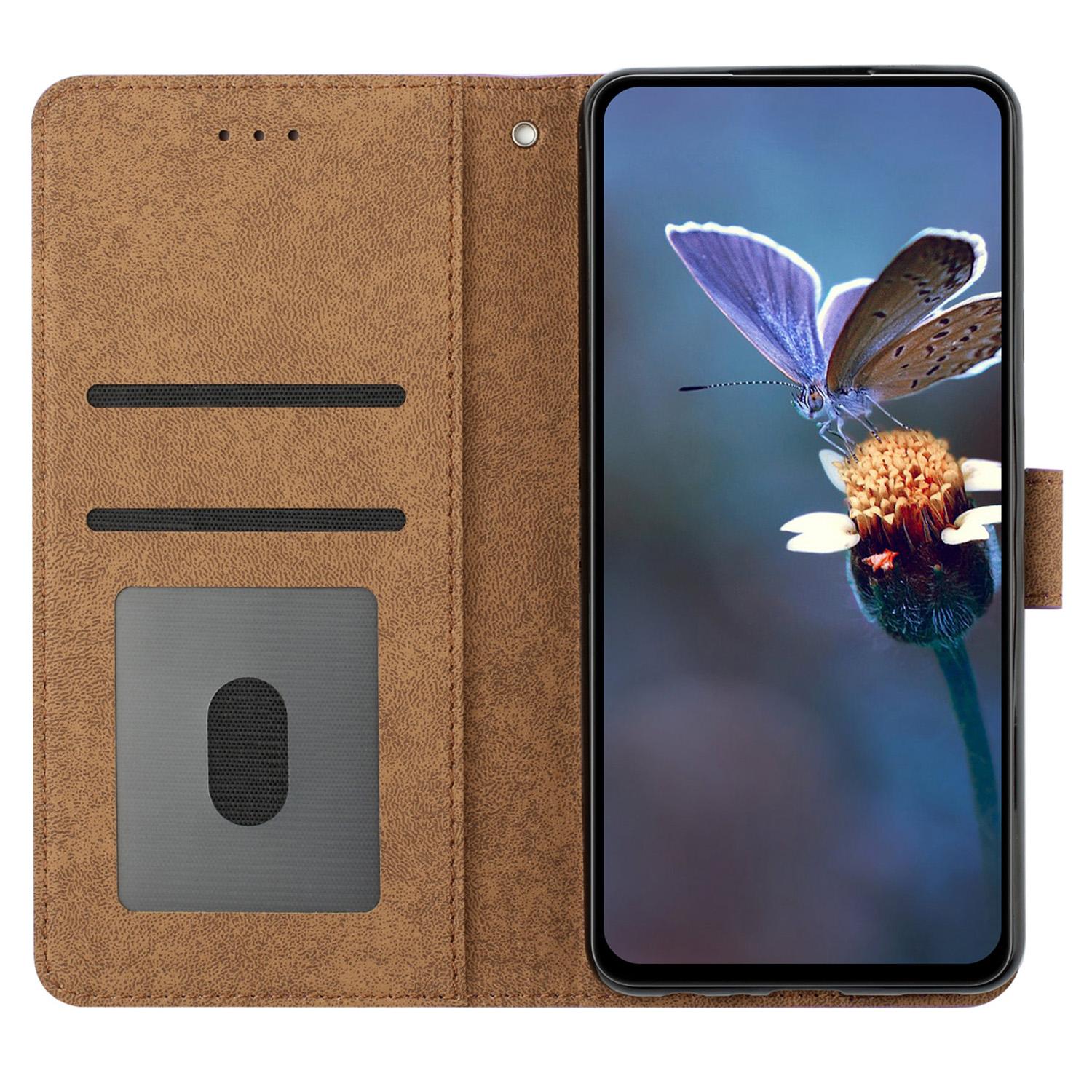

For iPhone 16 Plus Case Butterfly Imprinted PU Leather Stand Phone Cover Black