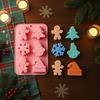Christmas Silicone Cake Mold Set Xmas Tree Snowman Santa Claus Bells Snowflake Gingerbread Man Baking Mold DIY Baking Tool Kit