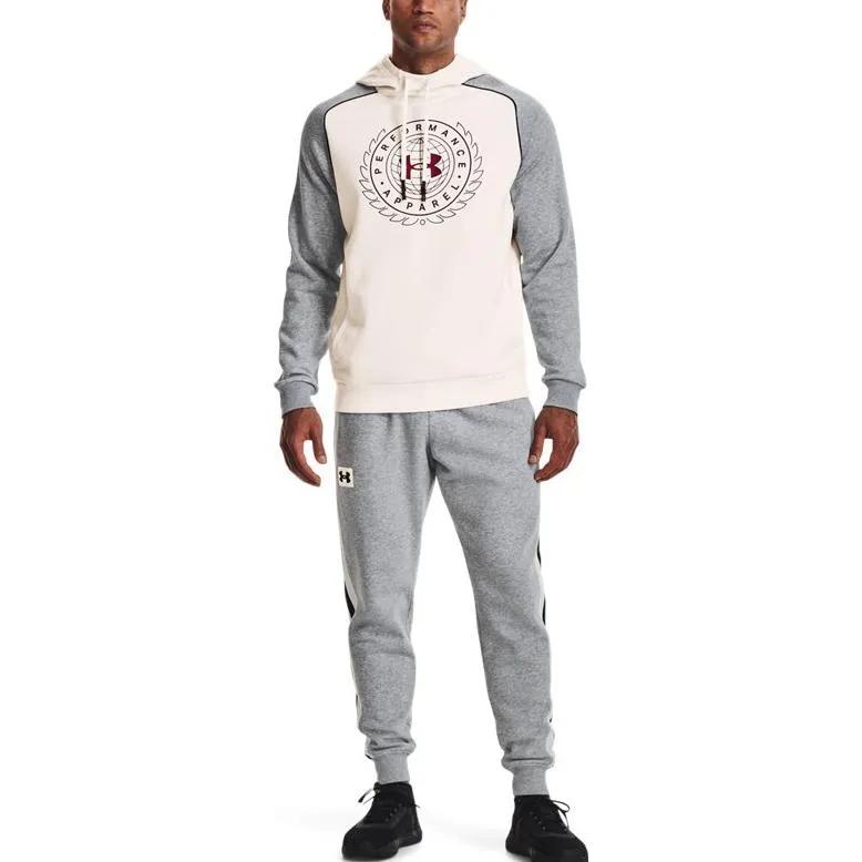 Under Armour Rival Sweatshirts Men's White Hooded Moderate Regular (Unisex) Sweatshirts 1373831 112