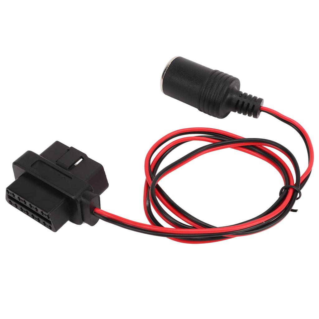 OBD2 Cigarette Lighter Socket Adapter 16Pin T Head Female Connector Power Cord for Cars with OBD