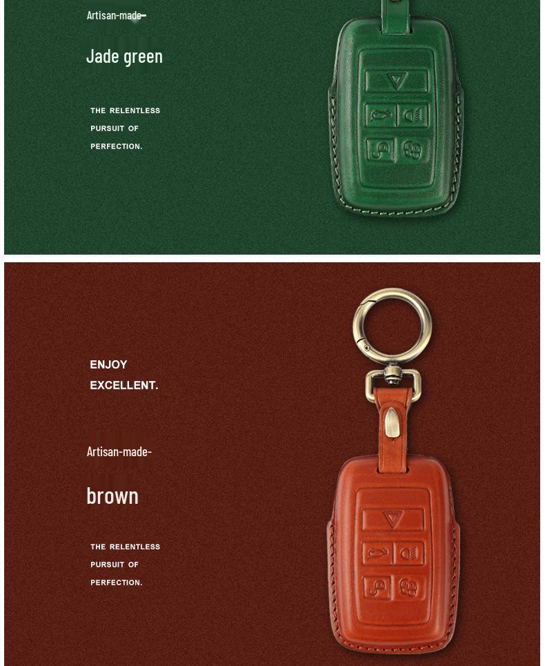 Genuine Leather Key Case for Land Rover Discovery, Sport, Evoque, and Jaguar 2020