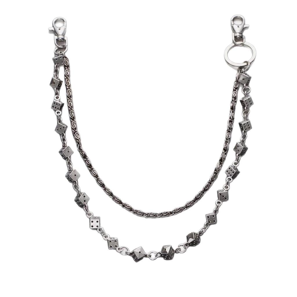 Dark Punk Style Dice Skull Skull Waist Chain Bracelet Necklace Jeans Chain Cool Personality Hip Hop Accessories