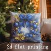 Home Decor Christmas-Themed Blue Floral Pillows Suitable For Sofa Bedroom Car Pillow Cover Cushion Rectangular Back Cushion