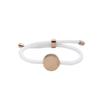 Adjustable Handmade Braided Bracelet With Engravable Round Charm Titanium Steel Unisex Couple Jewelry