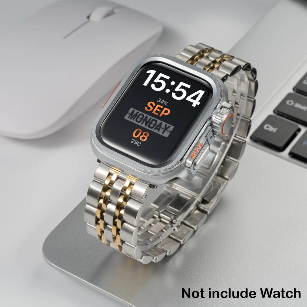 Stainless Steel Strap+Case For Apple Watch Ultra3 2 49mm 46 45mm 44 42mm Watch Luxury Bracelet For iWatch Series 11 10 9 8 7 6