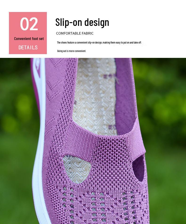 Breathable Plus Size Women's Mesh Casual Shoes - Comfortable Footwear for Middle-Aged & Elderly Moms