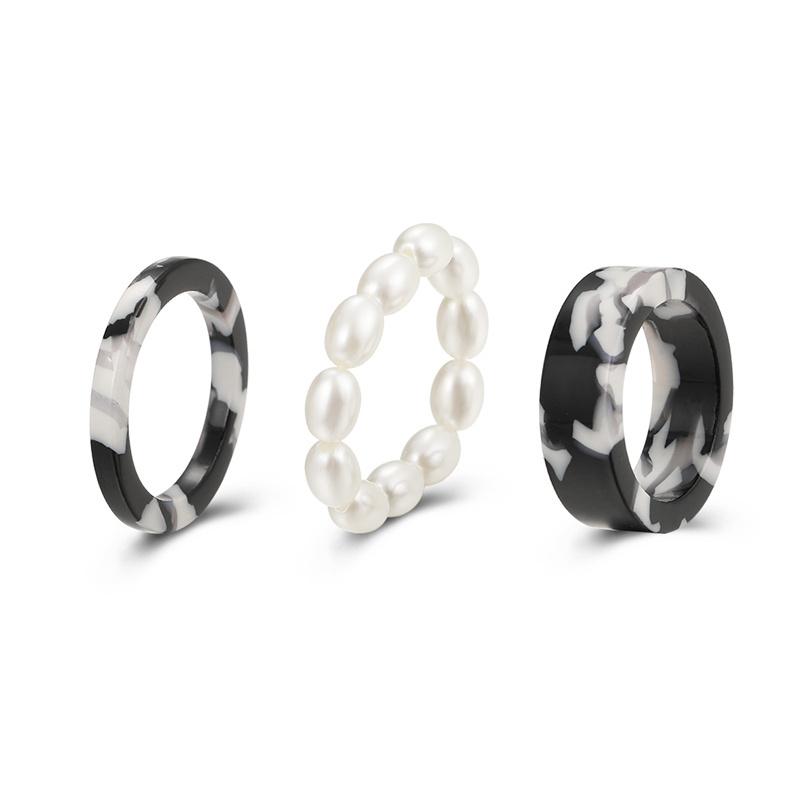 

Colorful Multilayered Green Ring Set Wholesale Y2K Beads Ring Jewelry Candy Color Adjustable Drip Metal Ring Hand-painted