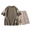Men's Summer Set: Color Block Short-sleeve T-shirt & Mid-length Shorts, Casual Loose Fit Sports Two-piece