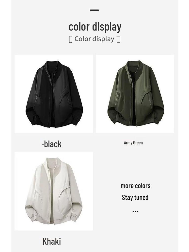 Trendy Men's Retro Heavyweight Casual Workwear Baseball Jacket