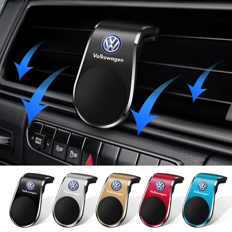 Magnetický držák telefonu do auta ve tvaru L, speciální pro auto, s emblémem pro Volkswagen Golf-7 4 5 6 CC T-ROC Sharan Passat B5 6 7 Polos Tiguan R Line