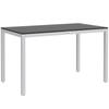 Garden Table, Aluminum, 120x70 Cm, Weatherproof Balcony Table with Wood Look, for 4-6 People, Black