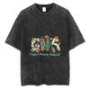 CNA Certified Nursing Assistant Graphic Print Acid Wash T-Shirt Vintage Leopard Cow Print Casual Short Sleeve Loose Fashion Tops